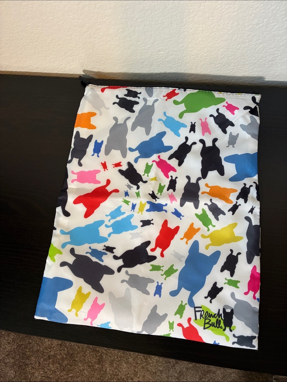 French Bull Designer French bulldog Multicolor Dog Print Lined Bag